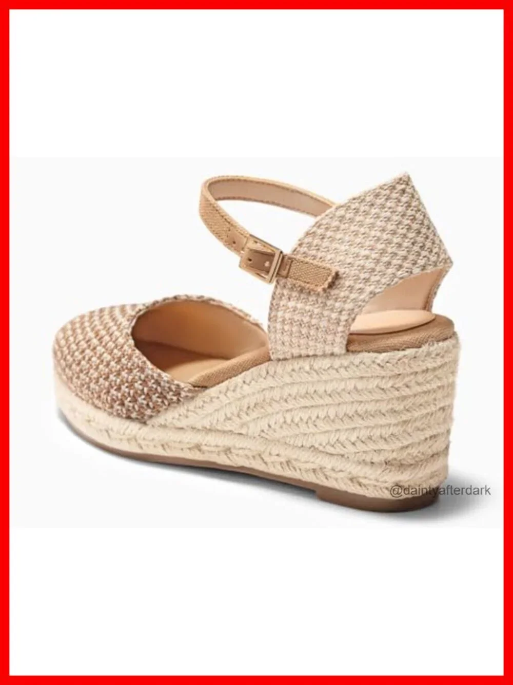 Women's Espadrille Wedge Sandals Raffia Ankle Strap